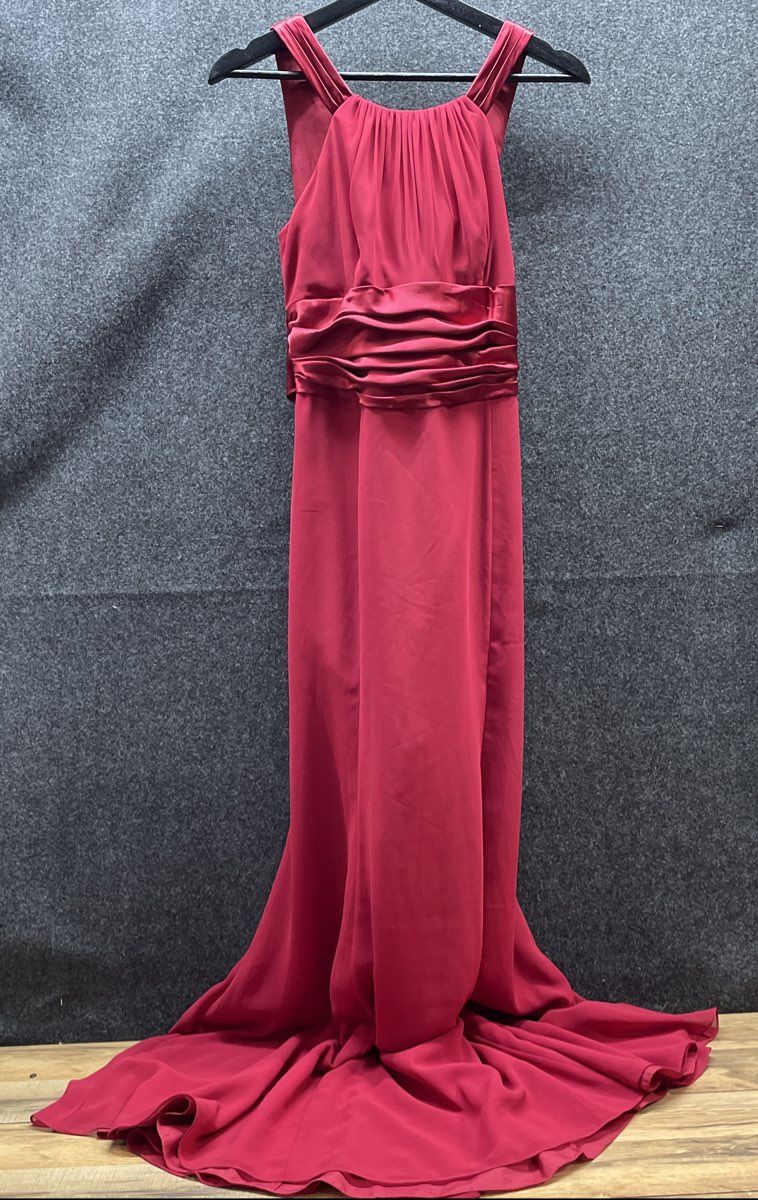 David's Bridal Women's Apple Red Chiffon Sleeveless Formal Dress Sz 6 NWT