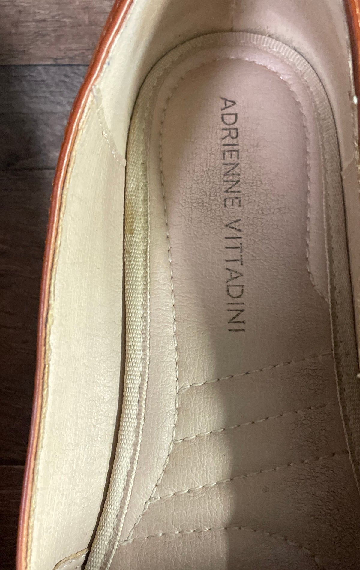 Adrienne Vittadini AV-Lexie Cognac Brown Woven Huarache Flat Shoes Size 6M