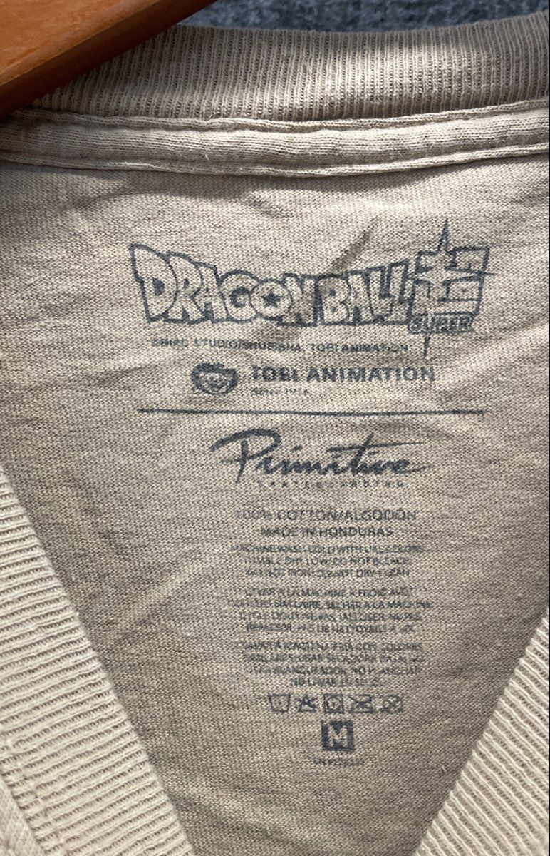 Dragon Ball Super Vegeta Primitive Skateboarding T-Shirt Beige Anime Sz M