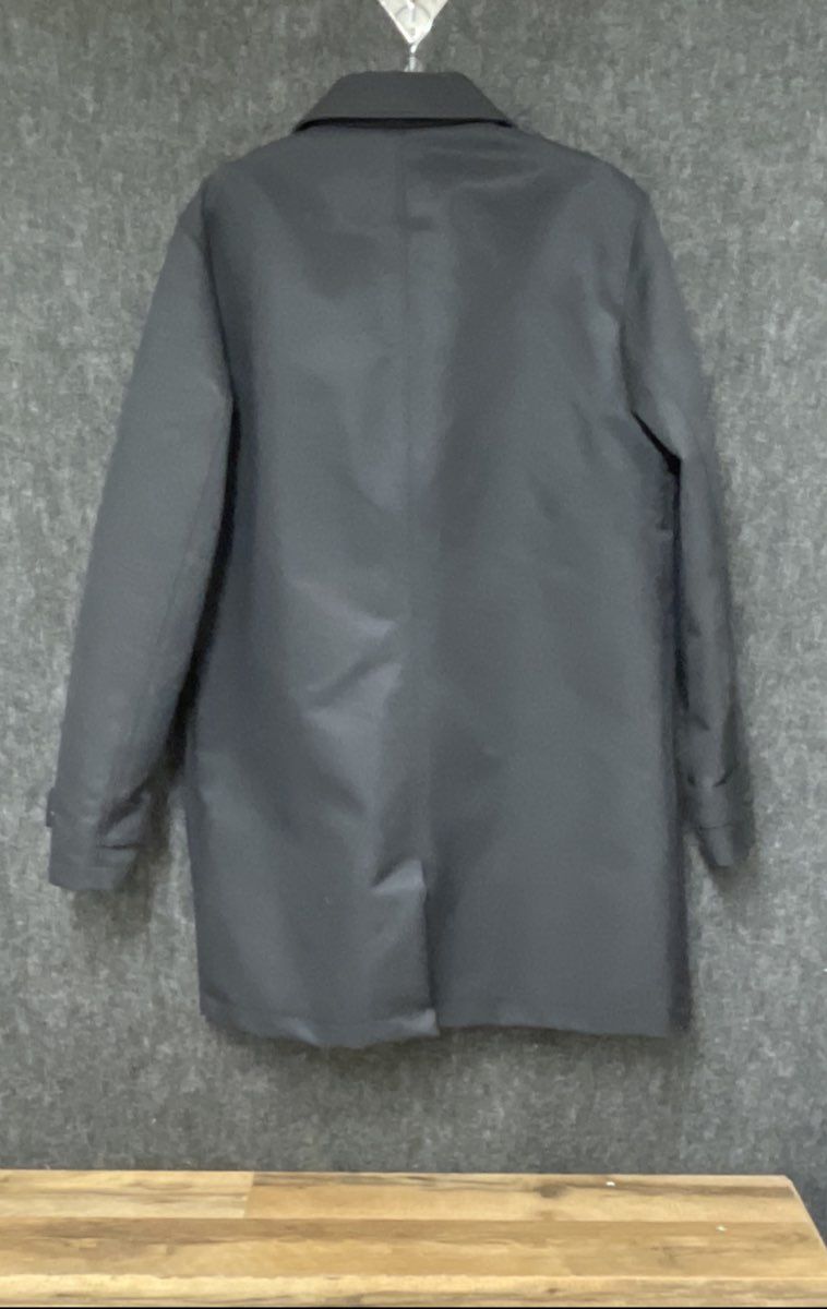 H&M Men's Black Coated Regular-Fit Mid-Length Car Coat Mac Jacket Sz M