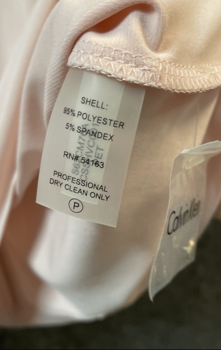 Calvin Klein Women's Pale Pink Sleeveless Pleated Keyhole Blouse Top Size S