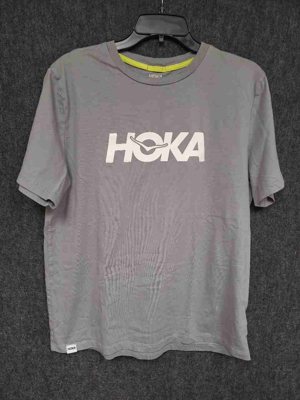 Hoka Men's Grey Cotton Short Sleeve Logo Graphic T-Shirt Sz M