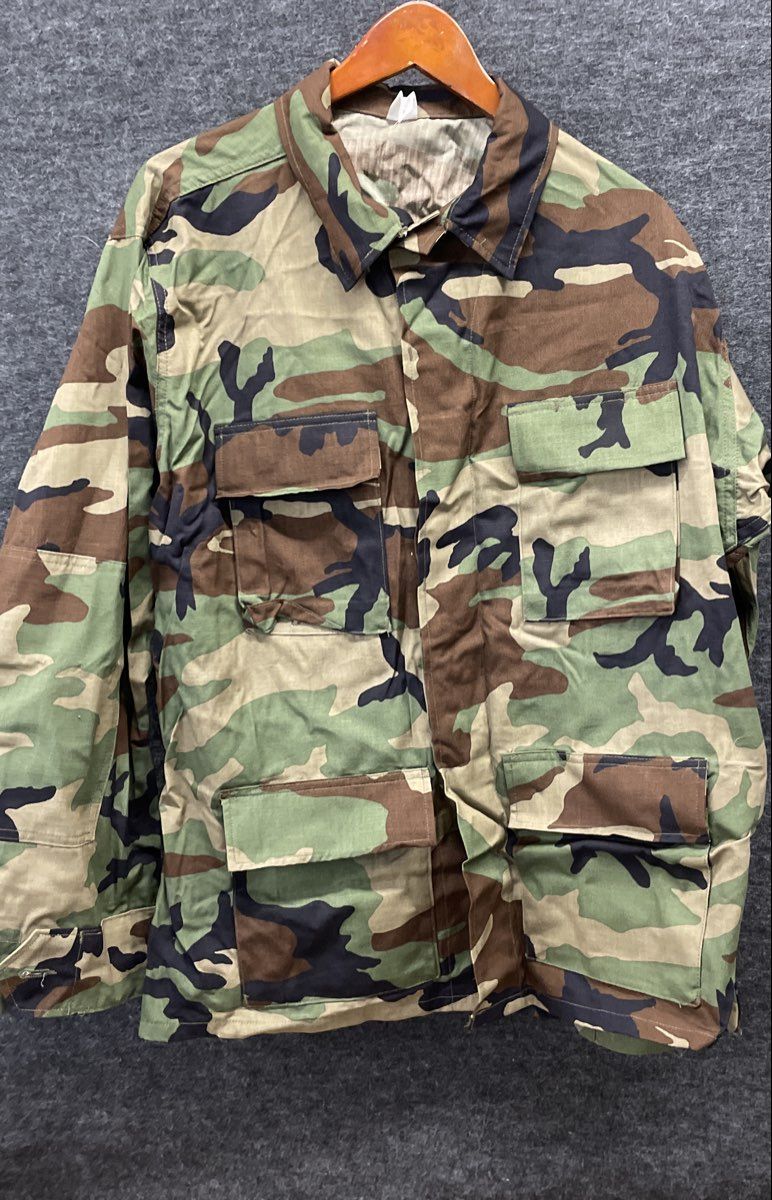Lion Apparel Men's Woodland Camo BDU1000-10 Cotton Station Uniform Jacket Sz L-R