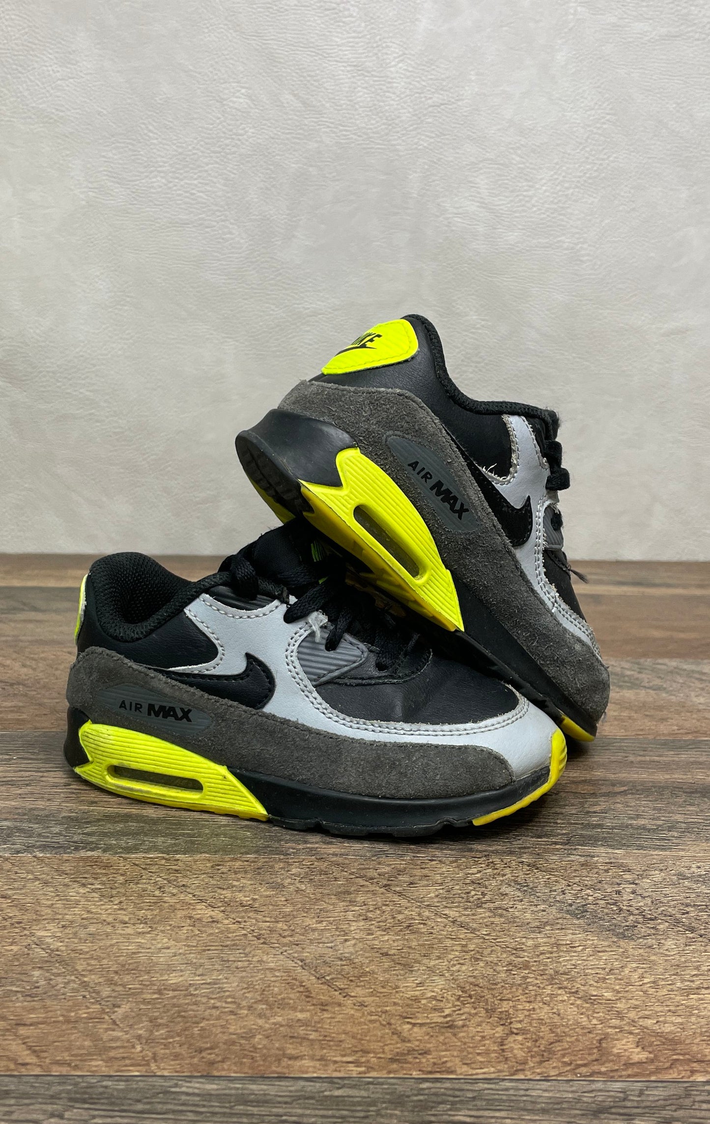 Nike Air Max 90 Black Volt Anthracite Toddler Sneakers Size 9C