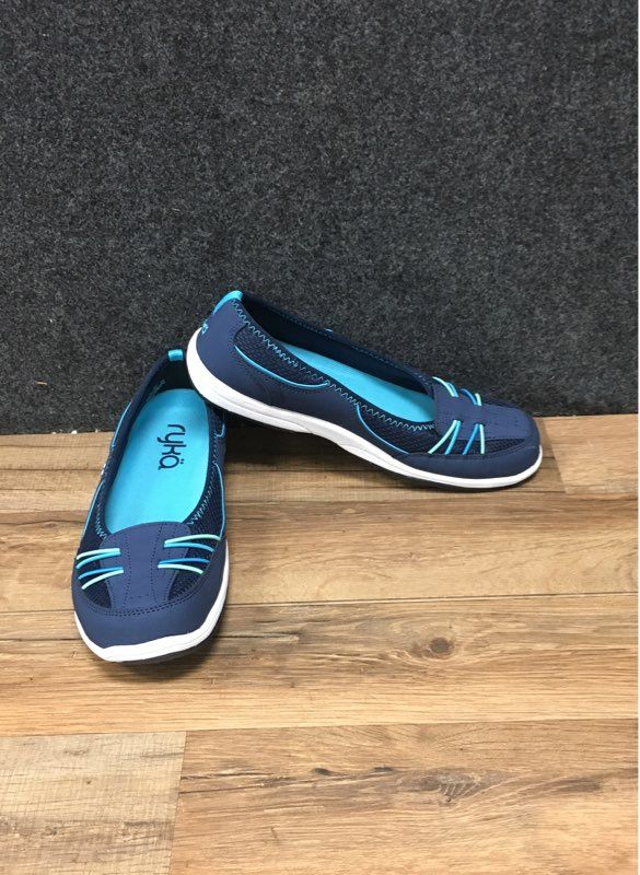Ryka Tango Navy Blue Teal Women's Slip-On Comfort Walking Shoes Size 8.5
