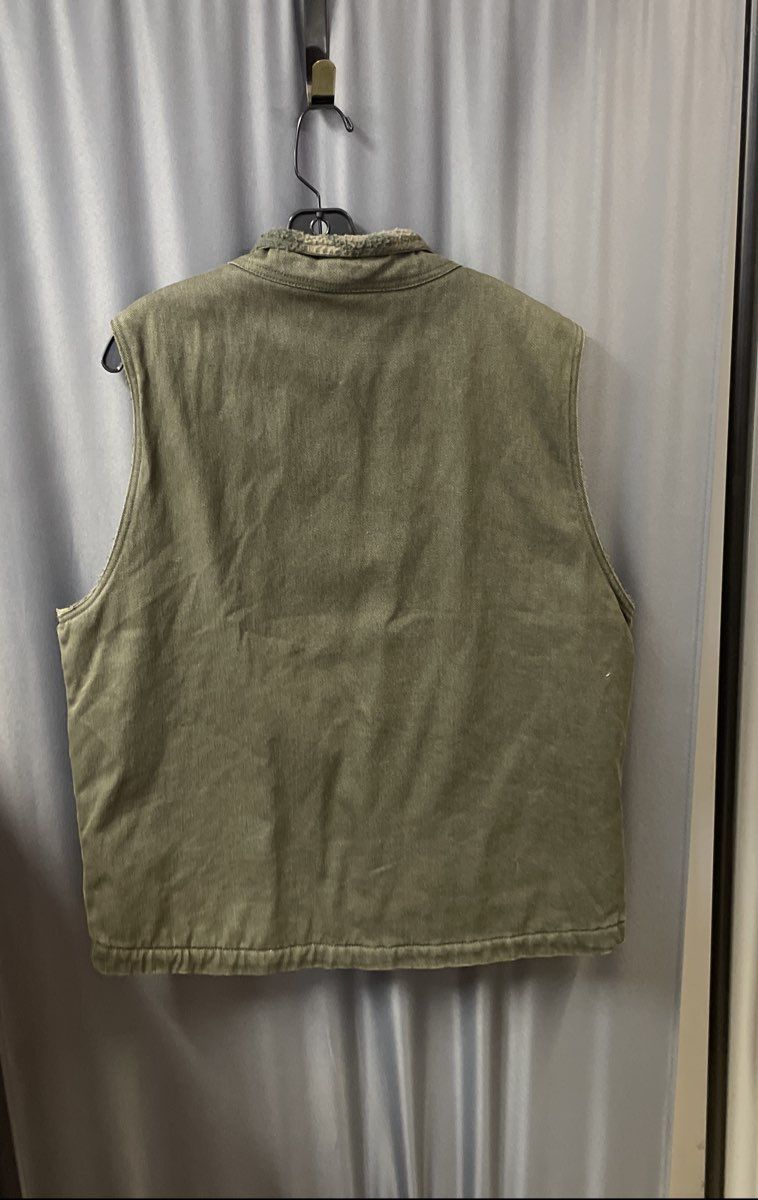 Wolverine Men's Green Canvas Sherpa Lined Zip-Up Workwear Vest Sz L