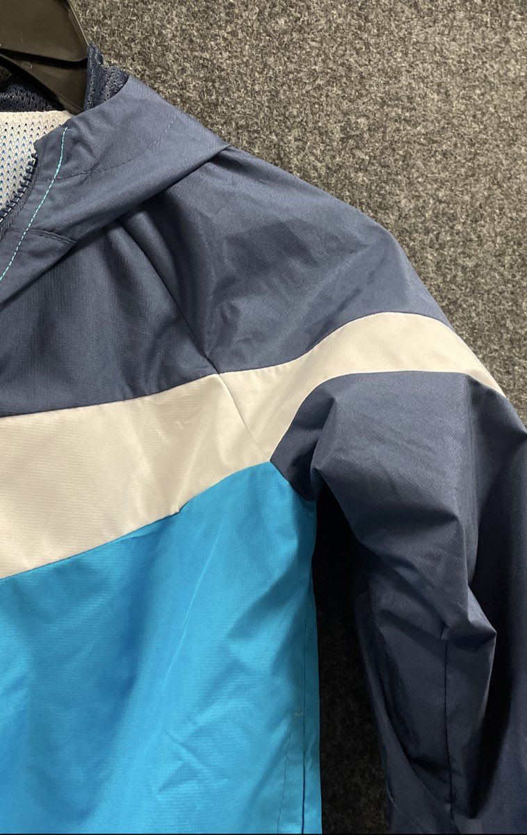 Nike Kids Blue Navy Swoosh Full Zip Hooded Windbreaker Jacket Size 5-6