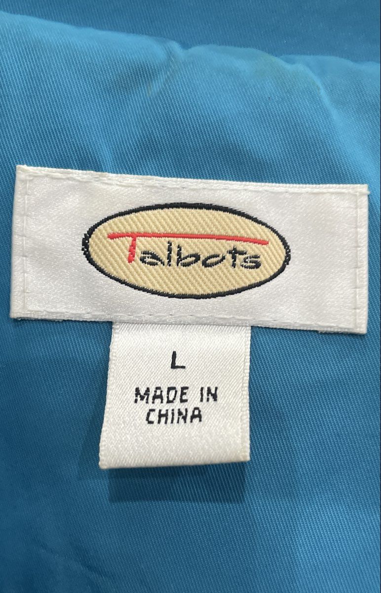 Talbots Women's Blue Belted Button Front Windbreaker Trench Jacket Pockets Sz L