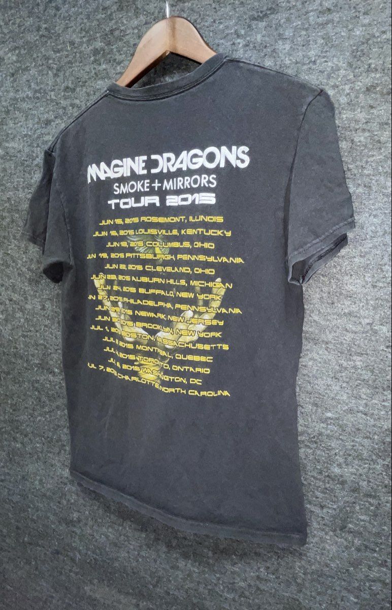 Imagine Dragons Smoke + Mirrors Tour 2015 T-Shirt North American Dates Sz M