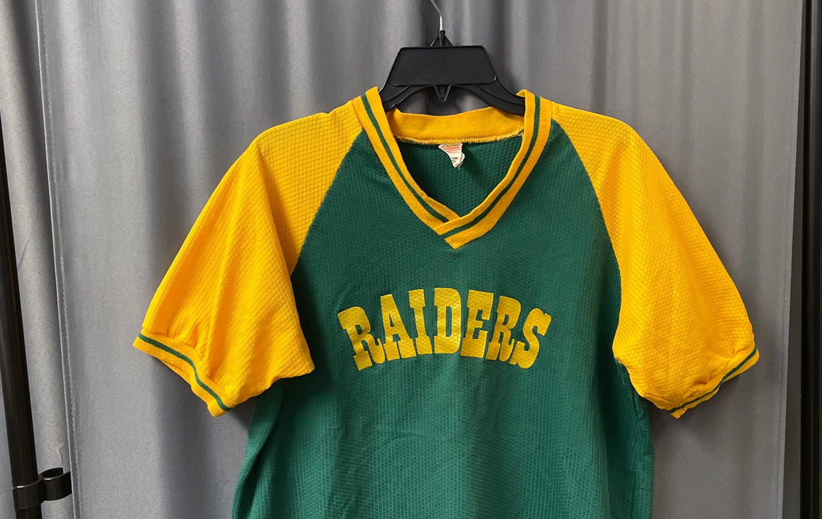 Vintage 80s MW Sportswear Raiders #18 Baseball Jersey Made in USA Sz XL