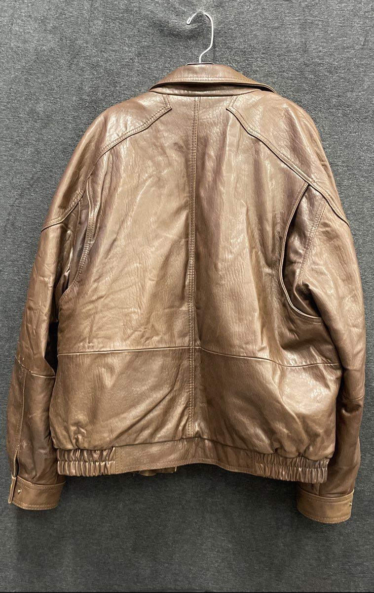 Vintage 90s London Fog Men's Brown Leather Thinsulate Bomber Jacket Sz XL