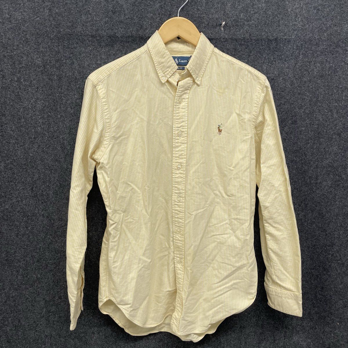 Polo Ralph Lauren Men's Button Down Oxford Shirt Yellow White Striped Sz S