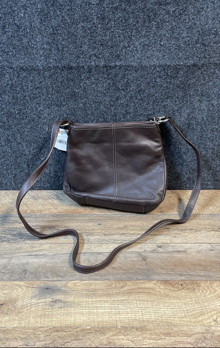 Wilsons Leather Brown 2000s Pebbled Leather Crossbody Bag NWT