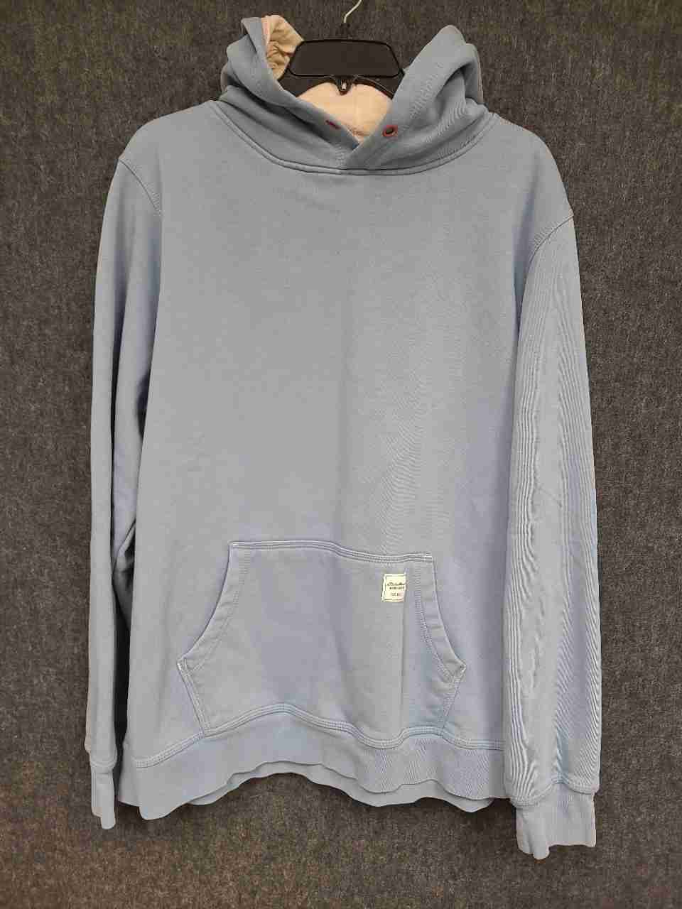 Eddie Bauer Men's Workwear Hoodie Light Blue Graphic Sleeve Pullover Sz XXL