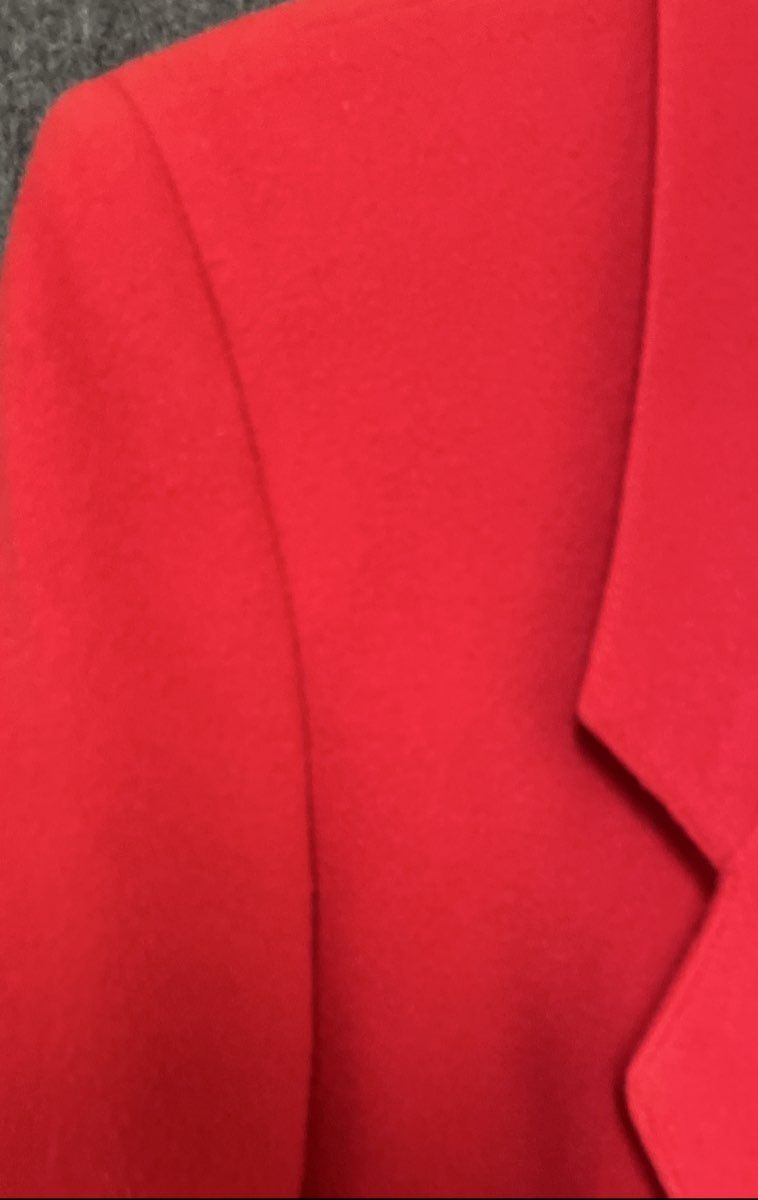 Augustus Women's Red One Button Blazer Suit Jacket Notch Lapel Sz 6