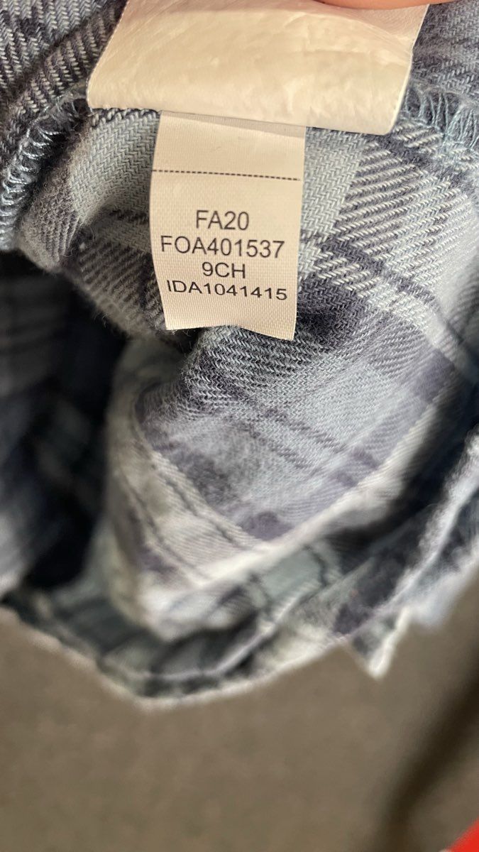 Oakley Men's Heritage Flannel Blue Gray Plaid Button Up Shirt Regular Fit Sz XL