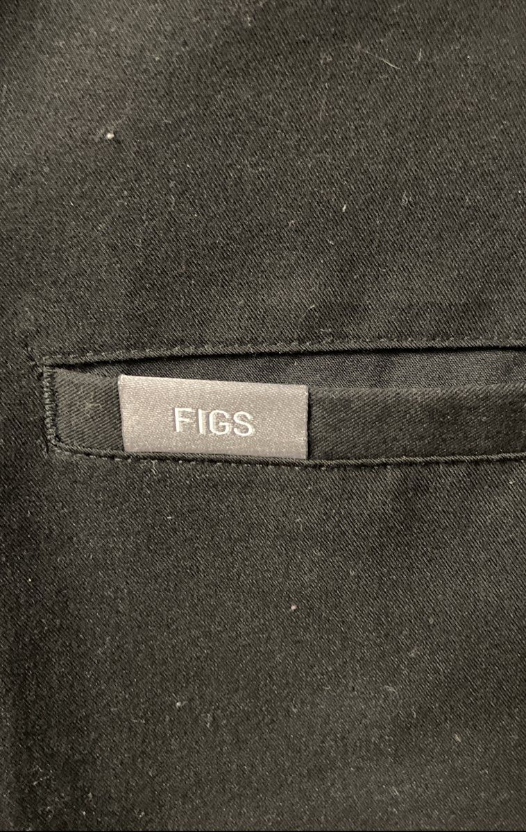 Figs Women's Black Technical Collection V-Neck Scrub Top Sz S