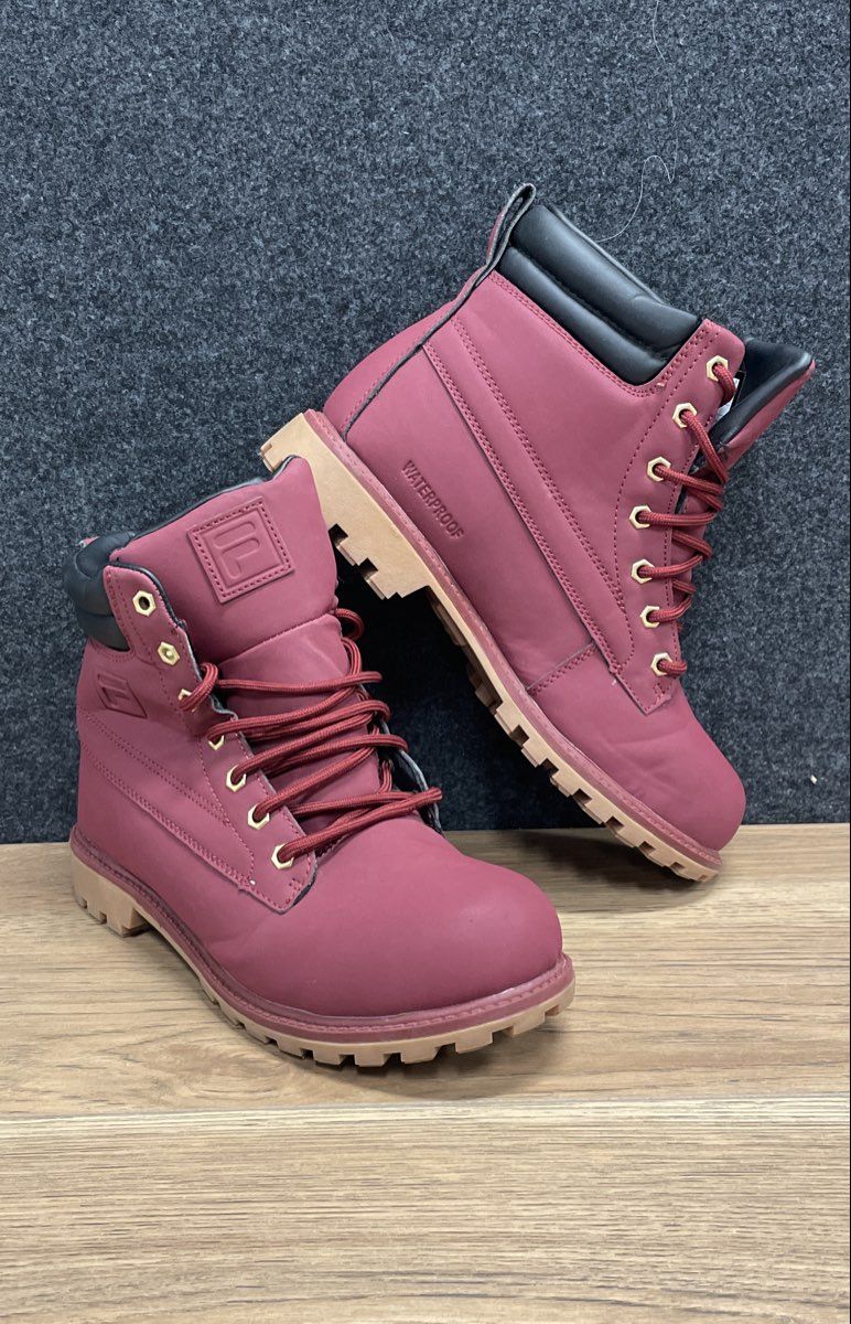 Fila Edgewater Waterproof Thinsulate Red Burgundy Boots Men's Size 8