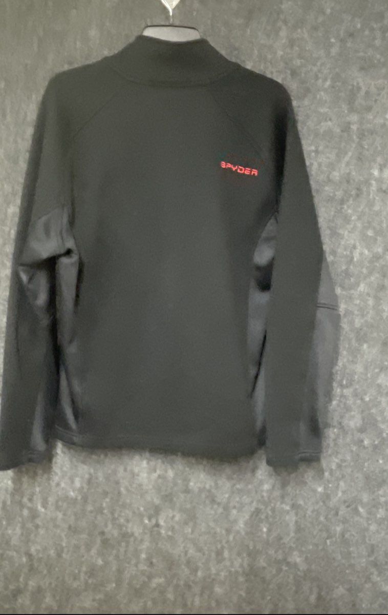 Spyder Men's Outbound Midweight 1/4 Zip Sweater Black Red Pullover Size M