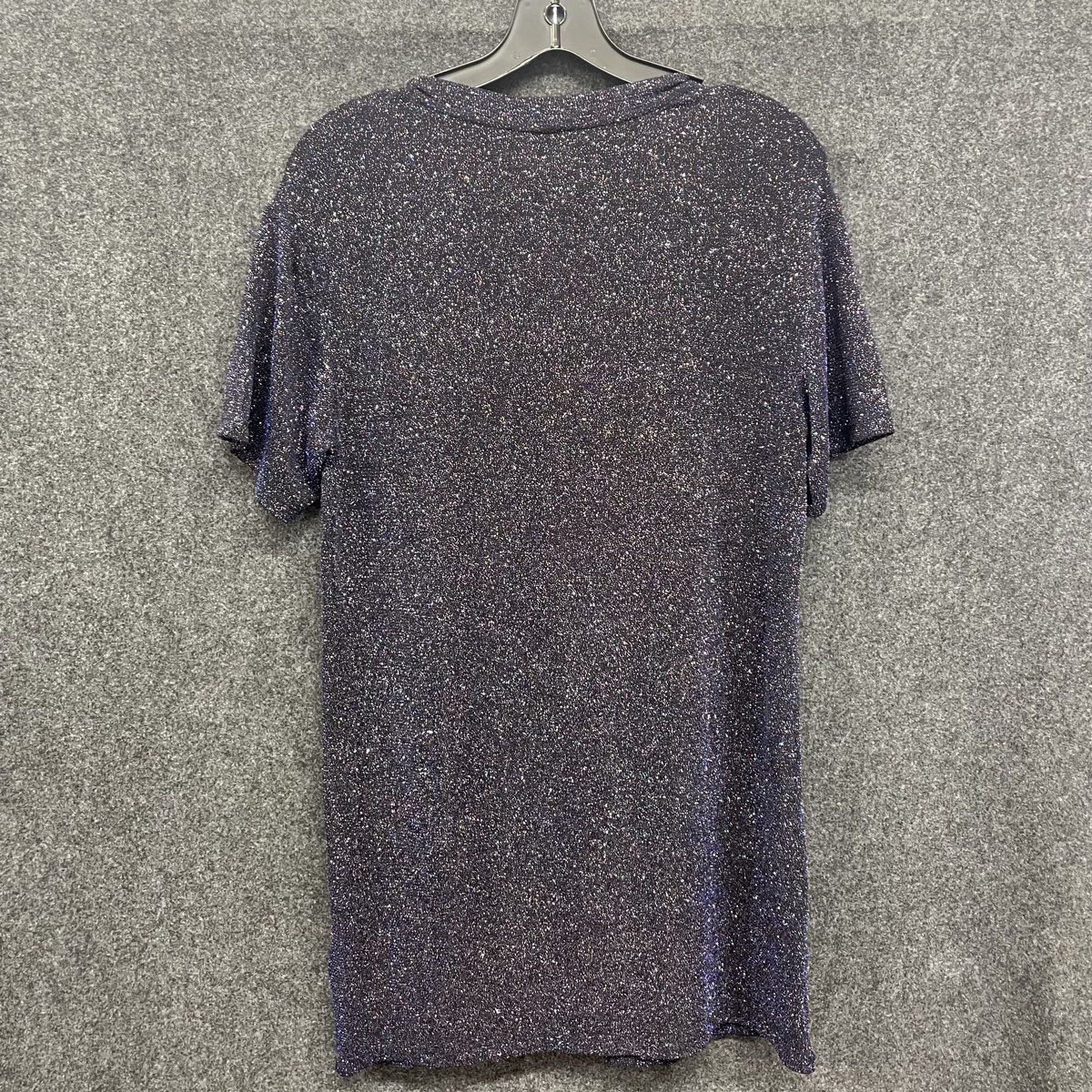 H&M Divided Women's Metallic Sparkly Knit Tunic Shirt Black Glitter NWT Sz 0