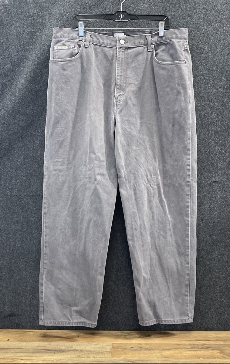 Vintage 90s Calvin Klein Women's Ash Grey Easy Fit Denim Jeans Sz 42x32