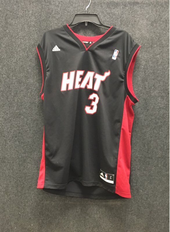 Adidas Men's NBA Miami Heat Dwyane Wade #3 Basketball Jersey Black Sz L