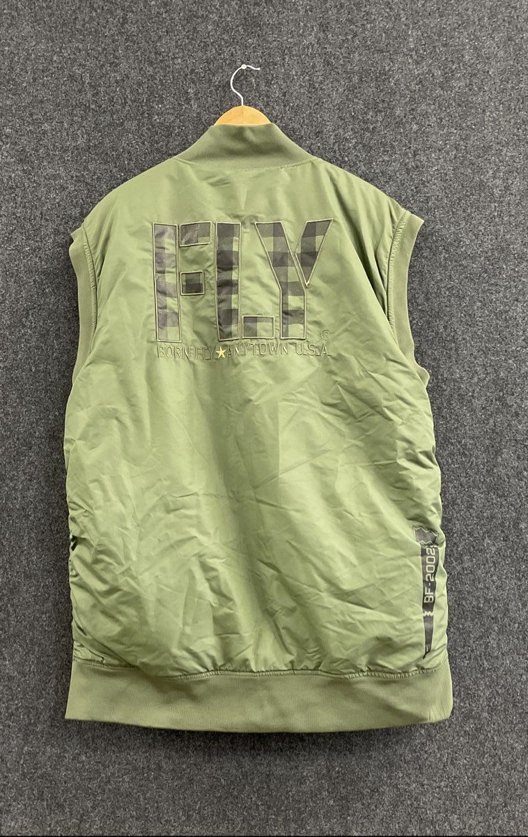 Born Fly Men's Olive Green Puffer Vest Camo Lining Full Zip NWT Size 3XL