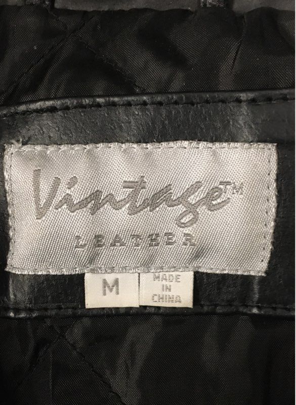 Vintage 90s Vintage Leather Brand Genuine Black Leather Zip Jacket Sz M