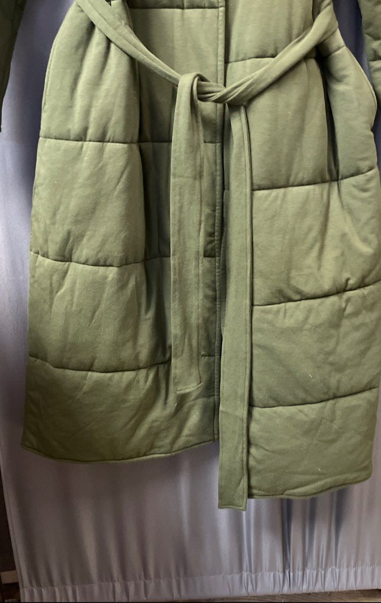 G by Giuliana Women's Green Quilted Belted Puffer Robe Housecoat Sz M