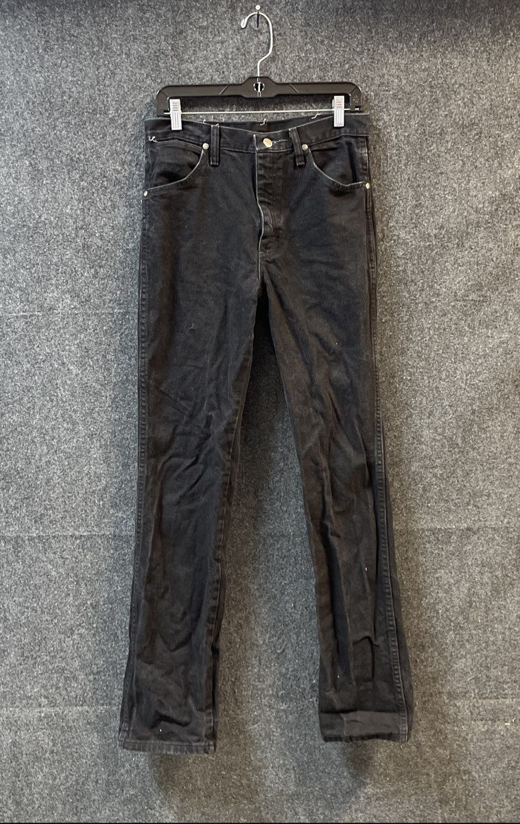 Wrangler Men's Black Denim Jeans 100% Cotton Straight Leg A102 Sz 30x34