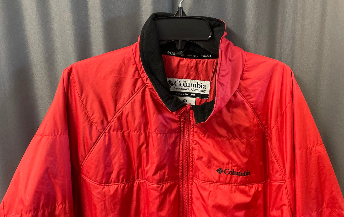 Columbia Men's Red Interchange Quilted Puffer Jacket Full Zip Insulated Sz XL