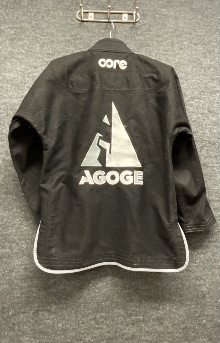 Agoge Core Brave Unisex Martial Arts BJJ Gi Jacket Black White Belt Sz A1
