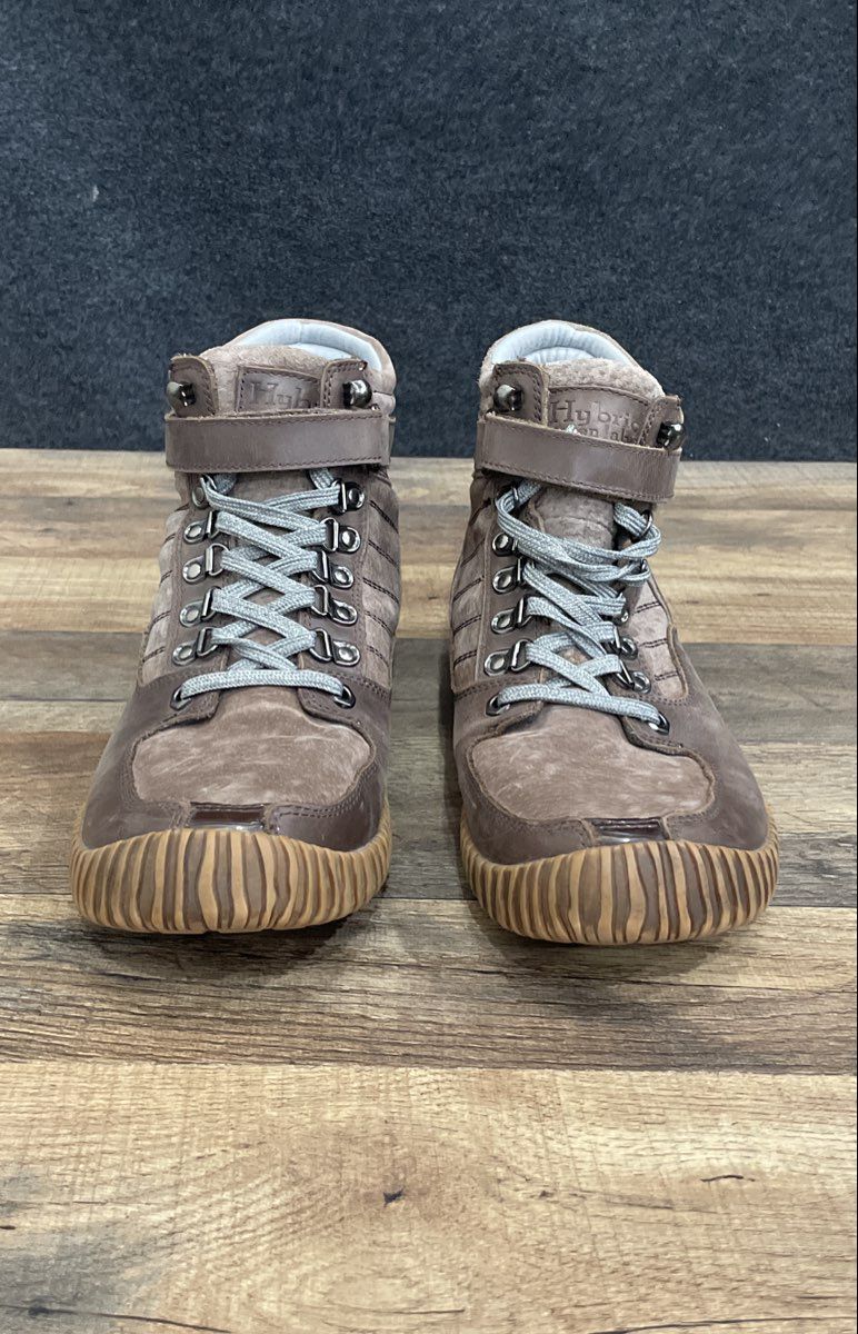 Hybrid Green Label Dram High Top Brown Leather Sneaker Boots Men's Size 11