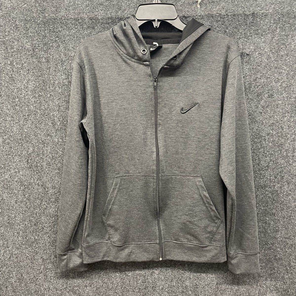 Nike Men's Gray Full Zip Hoodie Embroidered Swoosh Vintage Sz M