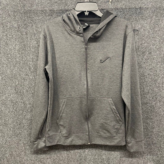 Nike Men's Gray Full Zip Hoodie Embroidered Swoosh Vintage Sz M