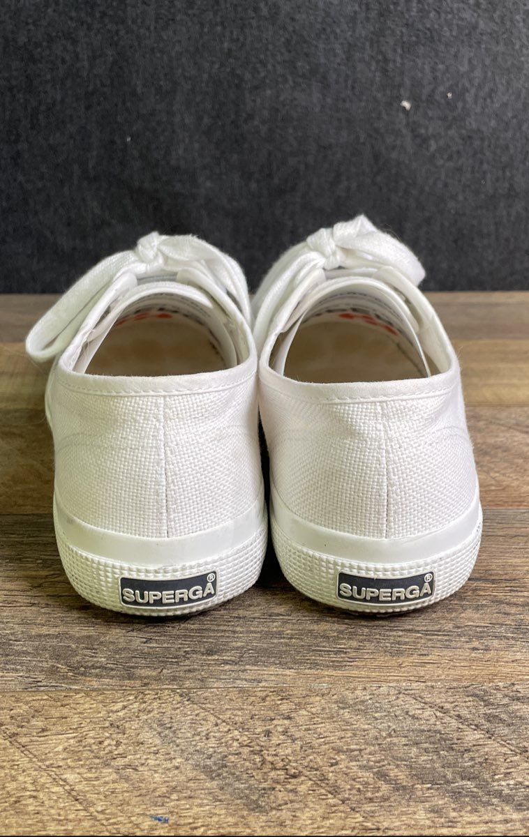 Superga 2750 Cotu Classic White Canvas Sneakers Women's Size 38