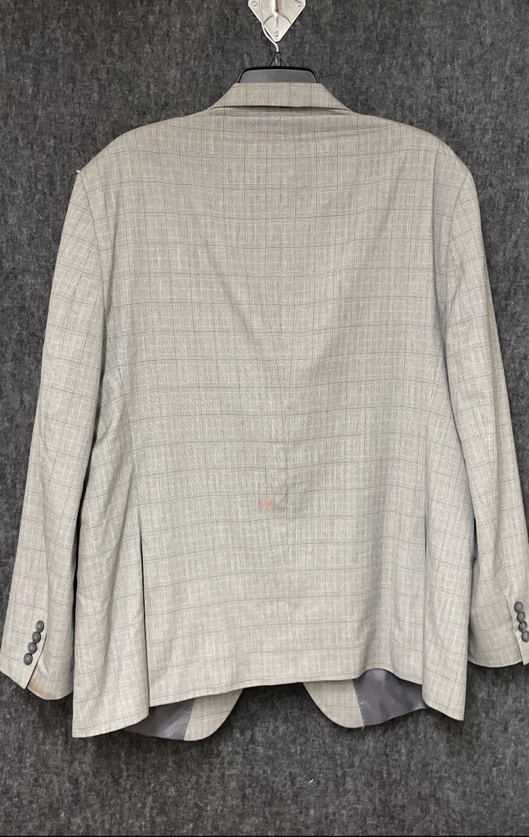 Perry Ellis Portfolio Men's Gray Glen Plaid Modern Fit 2-Button Blazer 48R