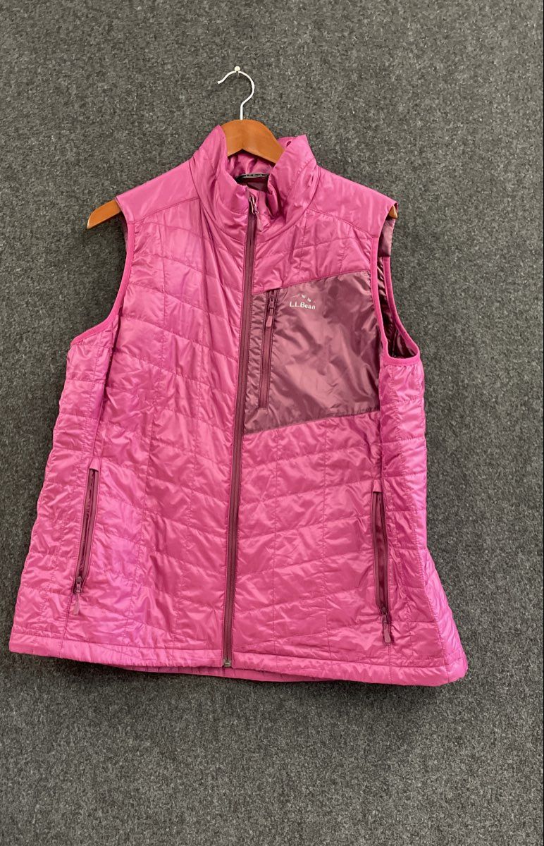L.L. Bean Women's Pink PrimaLoft Packaway Quilted Insulated Puffer Vest Sz 1X