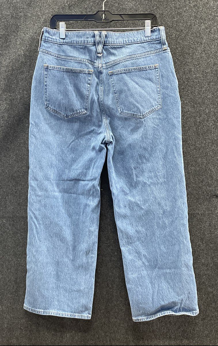J.Crew Women's Blue Slim Wide Leg High Rise Stretch Denim Jeans Sz 31
