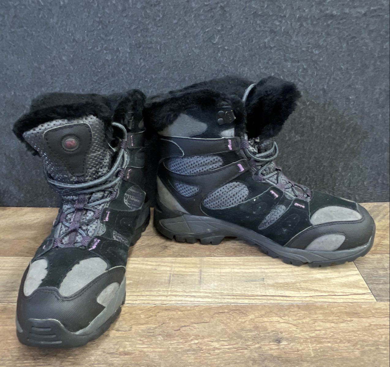 Merrell Aurora 6 Ice+ Waterproof Black Damson Winter Hiking Boots Size 9