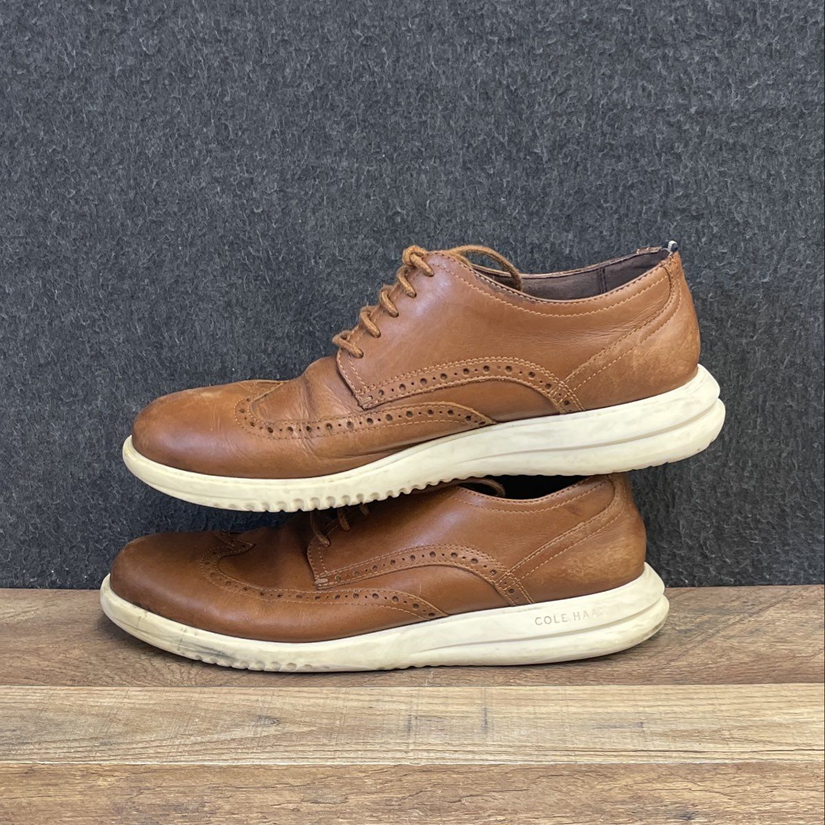 Cole Haan Grand Crosscourt Brown Leather Wingtip Oxford Shoes Men's Size 9.5 M