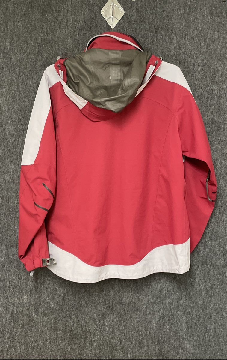 L.L. Bean Women's Red White Gore-Tex Hooded Waterproof Ski Shell Jacket Sz S