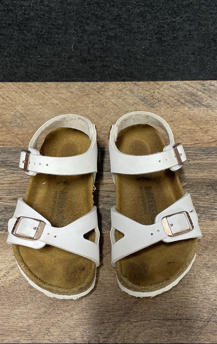 Birkenstock Rio White Birko-Flor Kids Backstrap Sandals Size EU 25 US 8.5