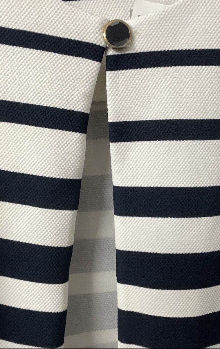 Danny & Nicole NWT Women's Blue White Striped Textured Topper Jacket Sz 18W