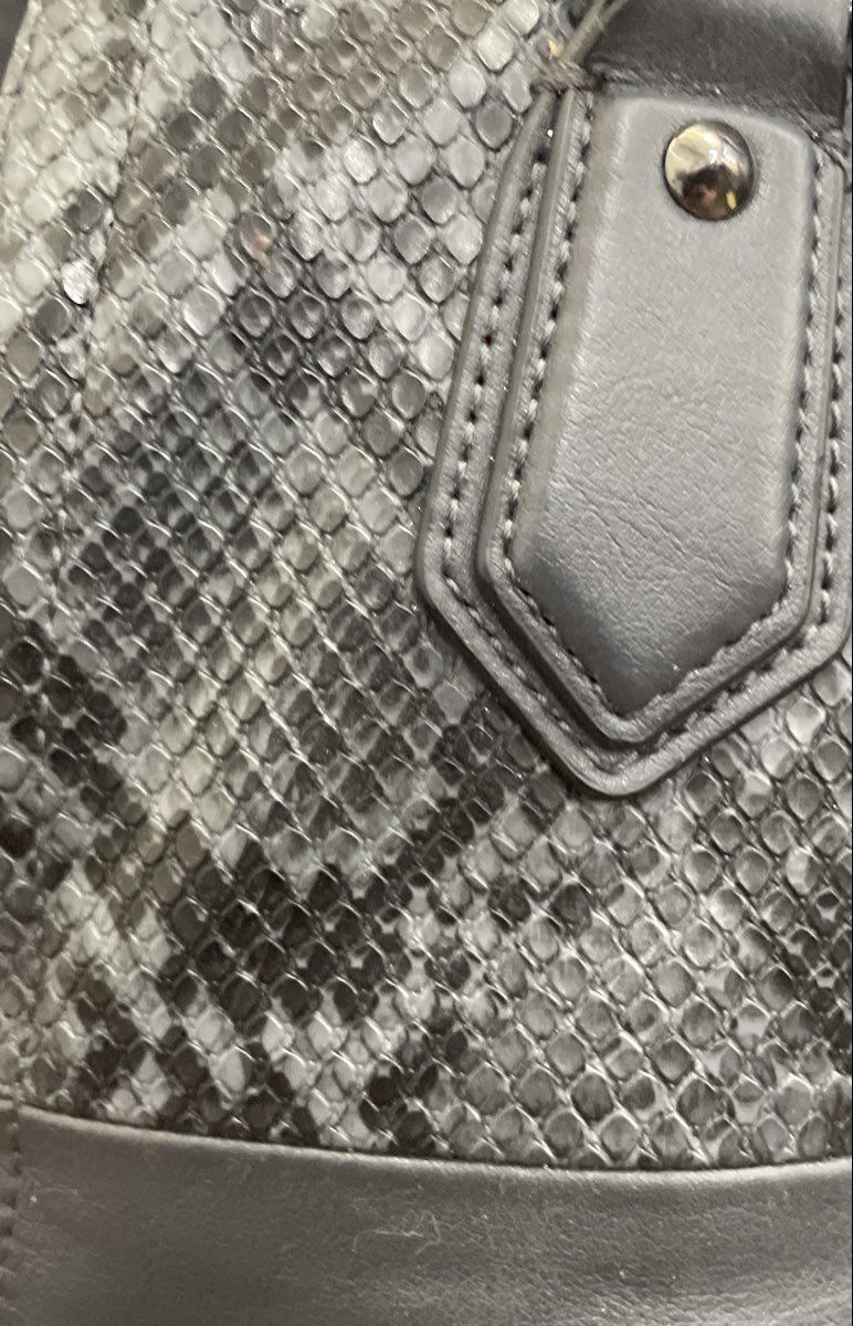 Simply Vera Vera Wang Grey Snakeskin Print Shoulder Bag Tote Gunmetal Hardware