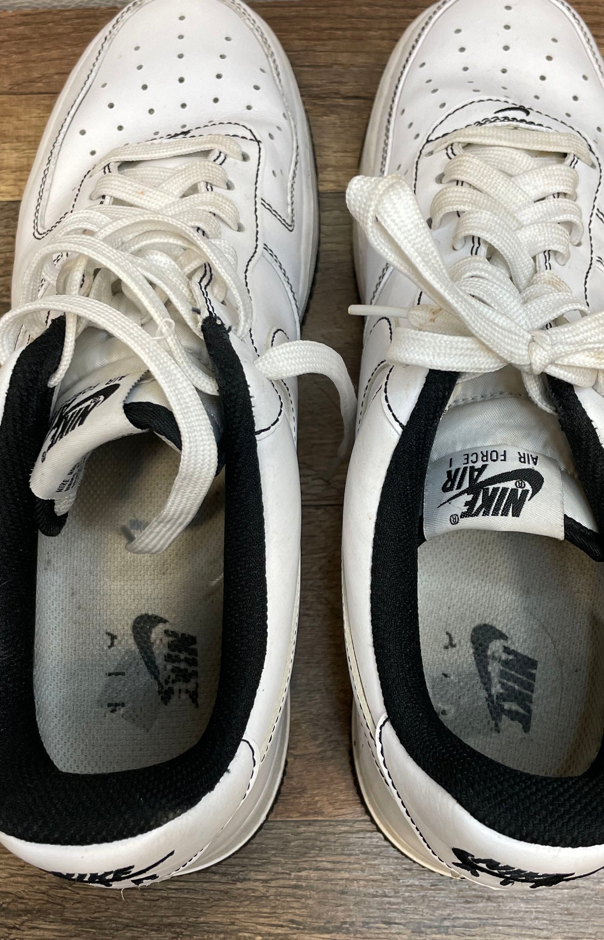Nike Air Force 1 '07 Contrast Stitch White Black CV1724-104 Men's Size 10