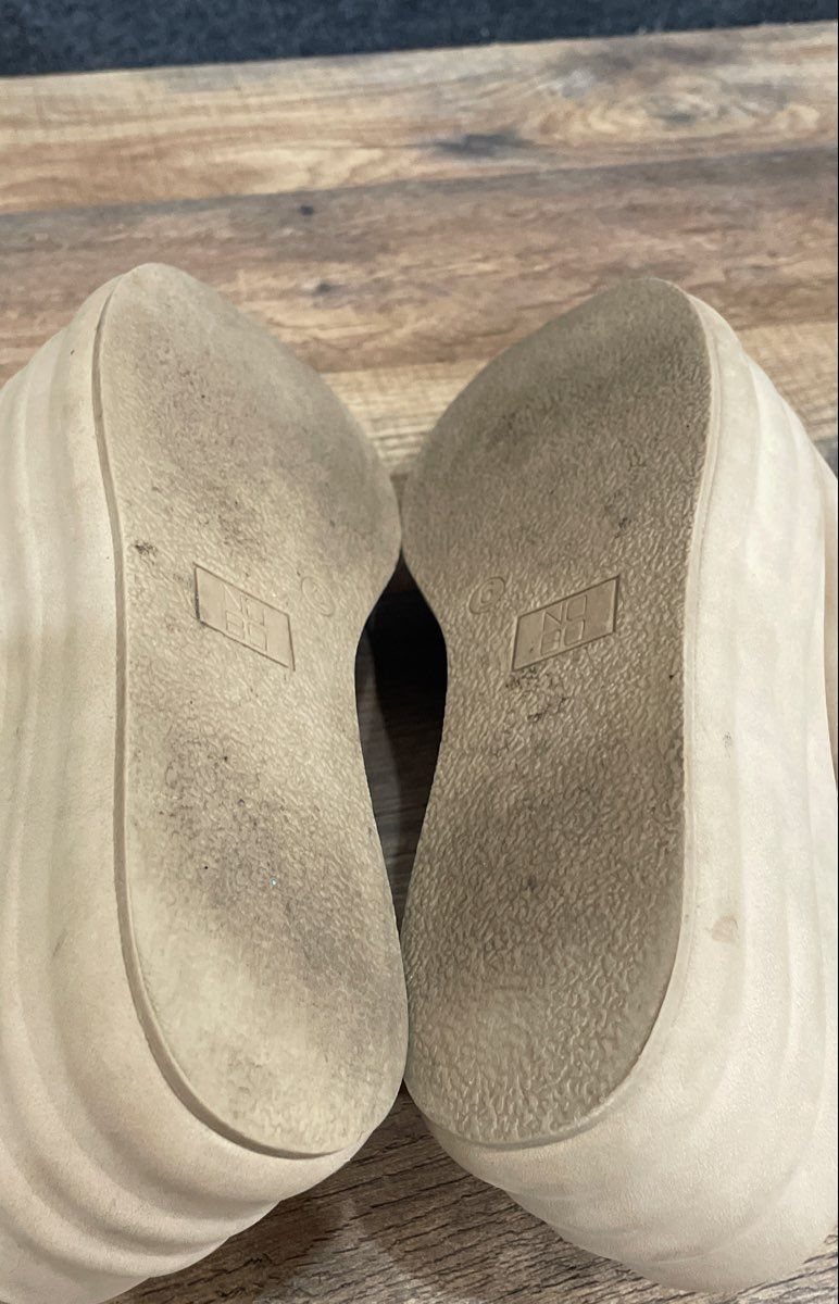 Nobo No Boundaries Cream Platform Slides Wavy Sole Women's Size 6