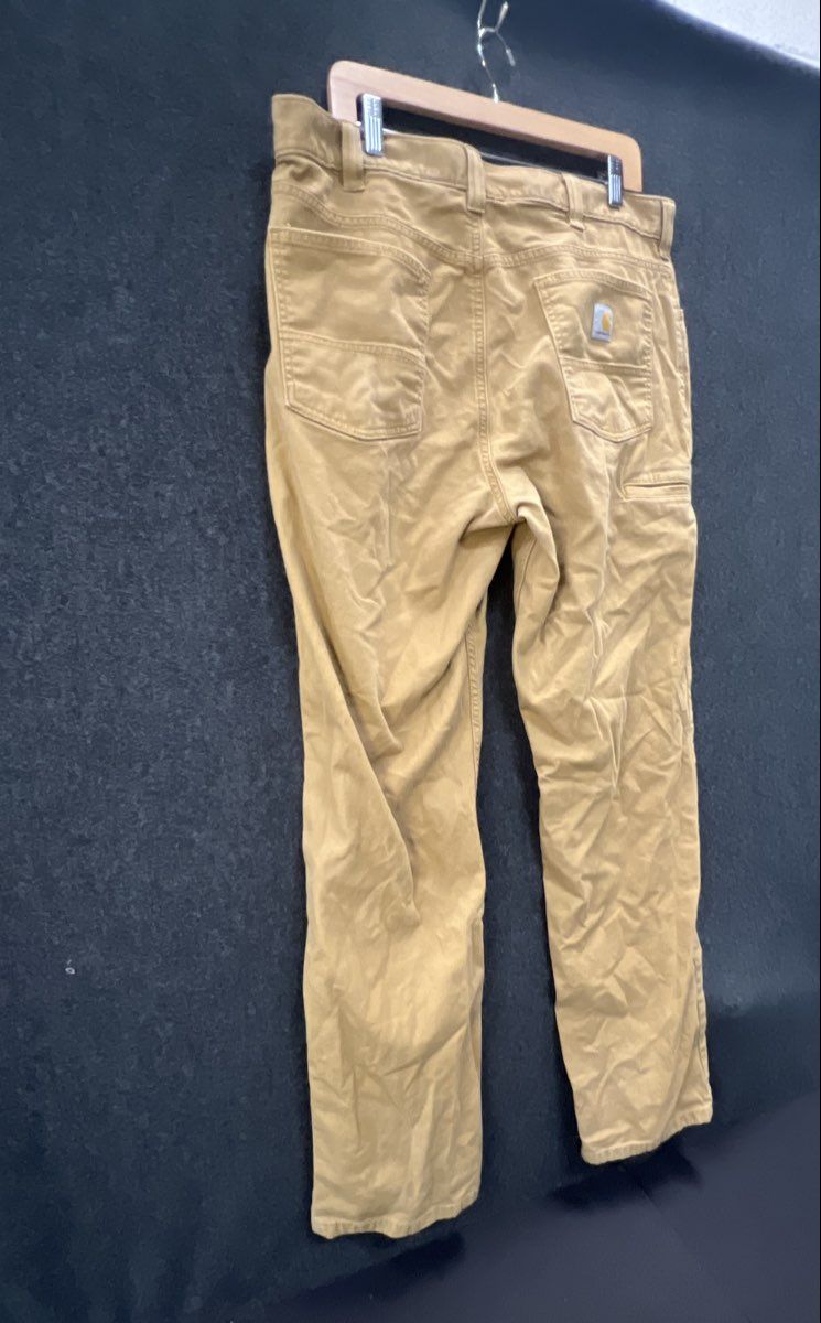 Carhartt Men's Beige Relaxed Fit Canvas Work Pants Jeans 38x34