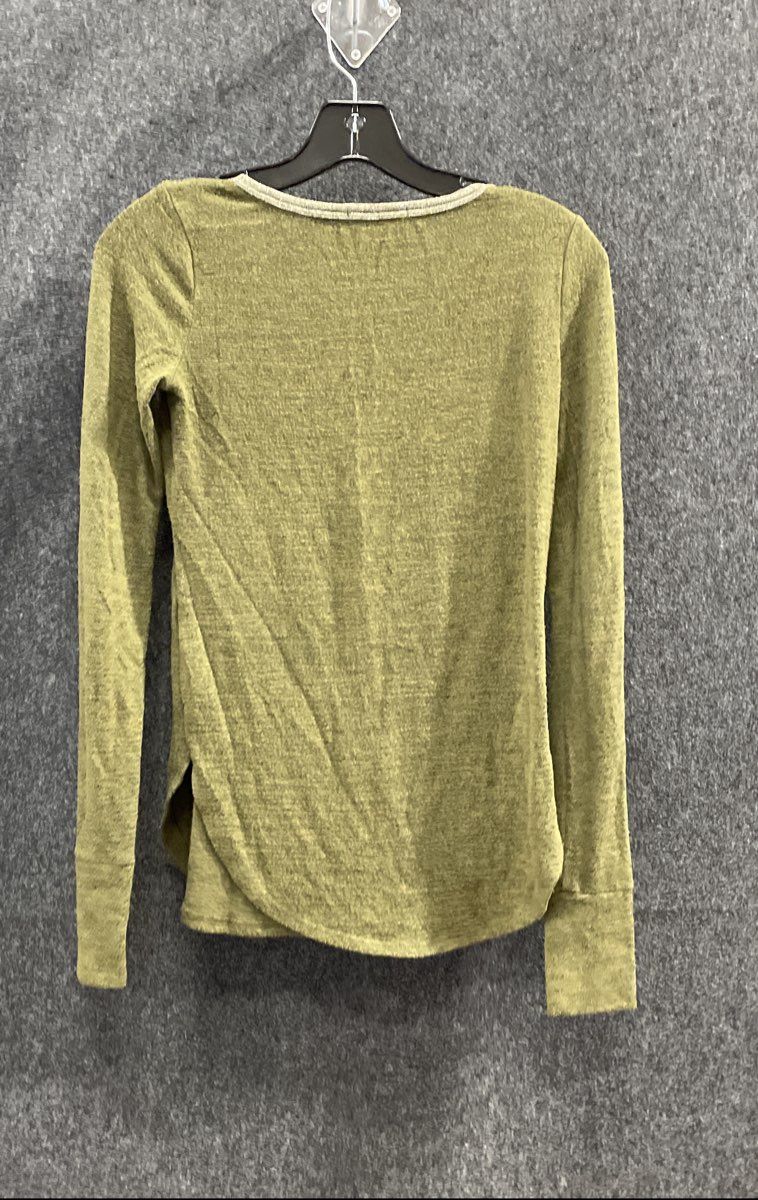 Abercrombie & Fitch Women's Green Essentials Long Sleeve Scoop Neck Top Sz XS