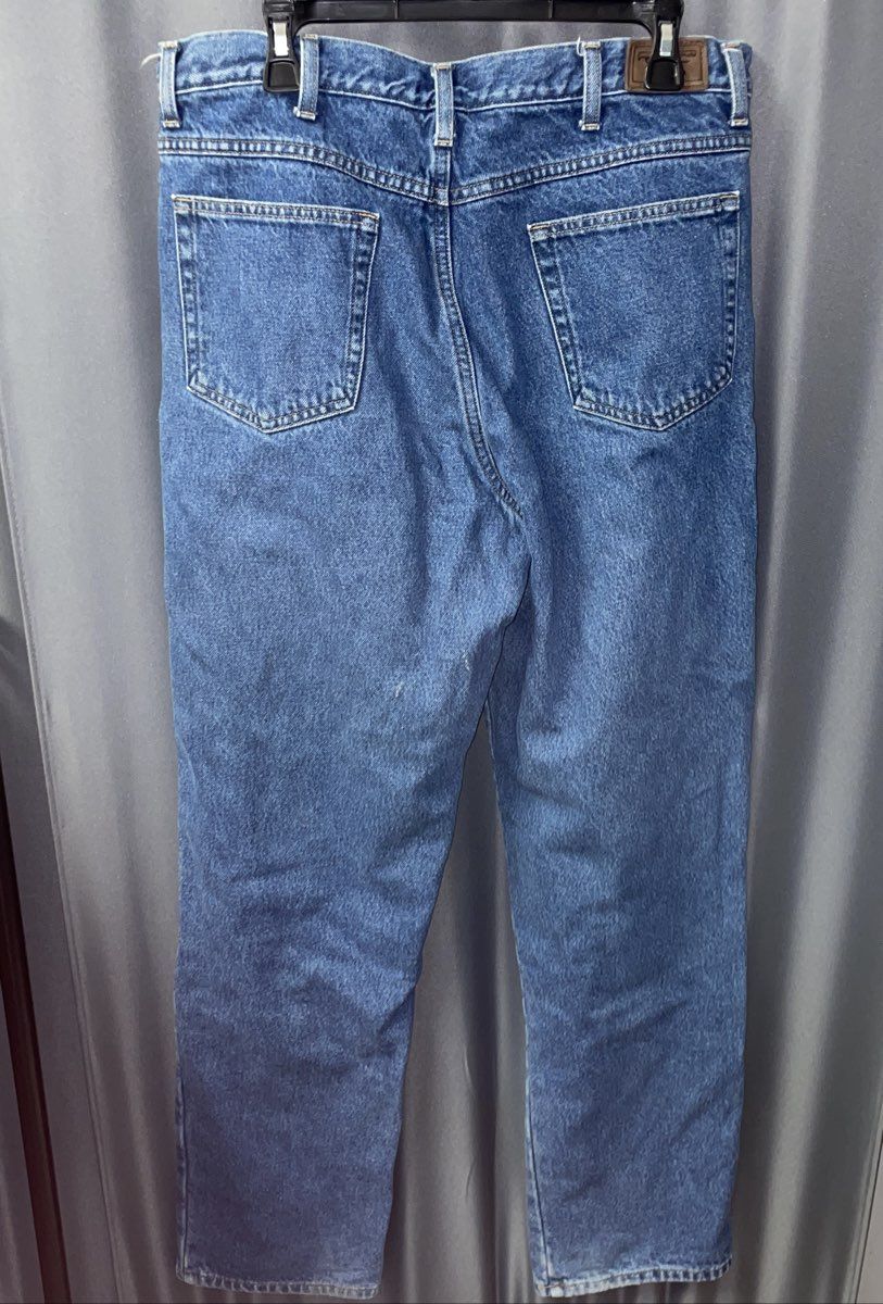 L.L. Bean Men's Blue Natural Fit Flannel Lined Denim Jeans Sz 36x34